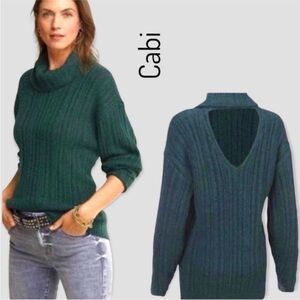 Cabi 3885 tryst‎ knit ribbed green oversized sweater Size Small